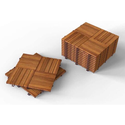Acacia Wood Deck and Patio Easy to Install Interlocking Flooring