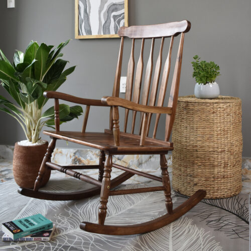 Rocking Chair Crafted From Solid Acacia Wood