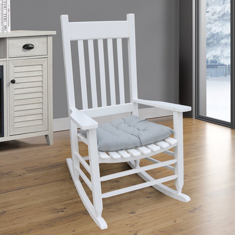 White Indoor Rocking Chair Furaka, White Wooden Indoor Rocking Chairs