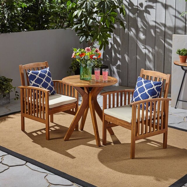 Outdoor coffee table and chairs