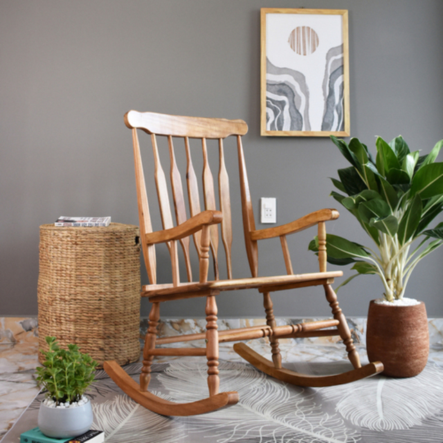 Furaka’s rocking chair made of  high quality Vietnamese acacia wood