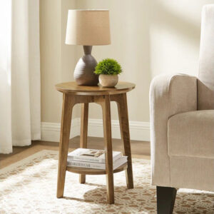 Acacia Wood Round Side Table