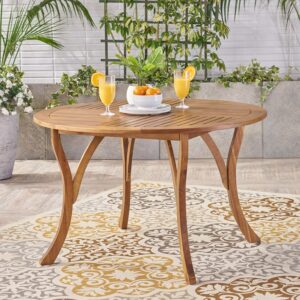 Outdoor Round Acacia Wood Dining Table