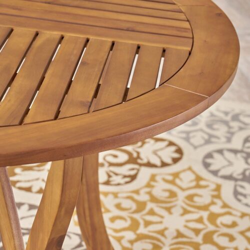 Outdoor Round Acacia Wood Dining Table